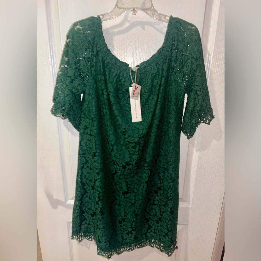 Symphony Forest Green Lace Dress